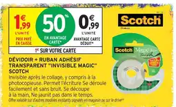 Intermarché Hyper Scotch dévidoir + ruban adhésif transparent invisible magic offre