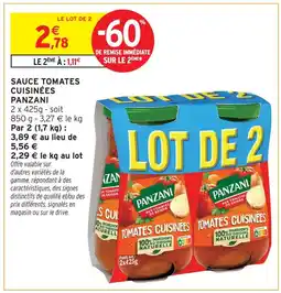 Intermarché Hyper Panzani sauce tomates cuisinées offre
