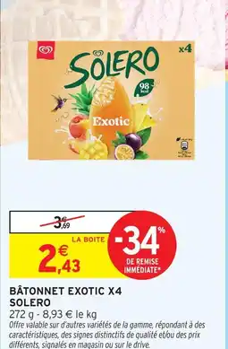 Intermarché Hyper Solero bâtonnet exotic x4 offre