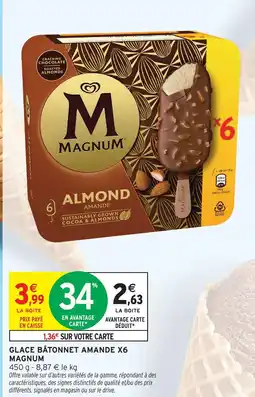 Intermarché Express Magnum glace bâtonnet amande x6 offre