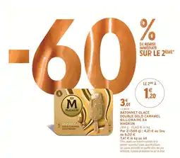 Intermarché Express Magnum bâtonnet glace double gold caramel billionaire x4 offre