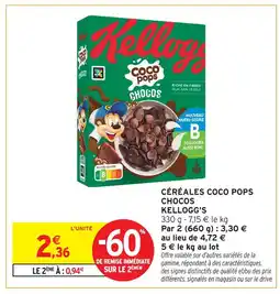 Intermarché Kellogg's céréales coco pops offre