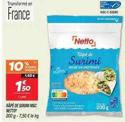 Netto Netto râpé de surimi msc offre