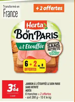 Netto Herta jambon à l'étouffée le bon paris sans nitrite offre