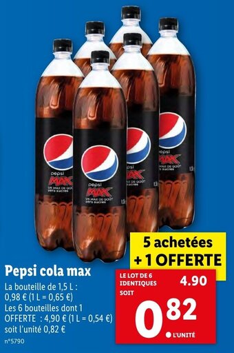 Lidl Pepsi cola max offre