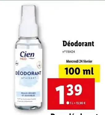 Lidl Déodorant offre
