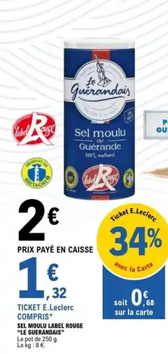 E.Leclerc Le Guérandais Sel moulu offre