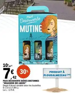 E.Leclerc Pack decouverte beres bretonnes brasserie des abers offre