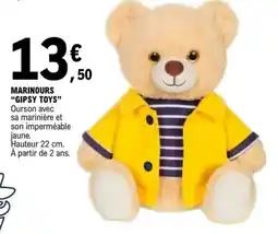 E.Leclerc GIPSY TOYS Ourson avec sa marinière et son imperméable jaune offre
