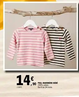 E.Leclerc PULL MARINIÈRE BÉBÉ offre