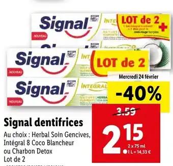 Lidl Signal dentifrices offre