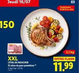 Lidl L'ÉTAL DU BOUCHER 15 côtes de porc premières offre