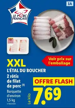 Lidl L'ÉTAL DU BOUCHER 2 rôtis de filet de porc offre
