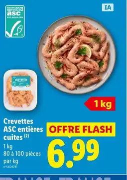 Lidl Crevettes ASC entières offre