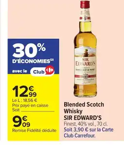 Carrefour Market SIR EDWARD'S Blended Scotch Whisky offre