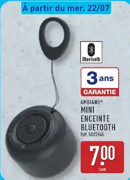 ALDI AMBIANO MINI ENCEINTE BLUETOOTH offre