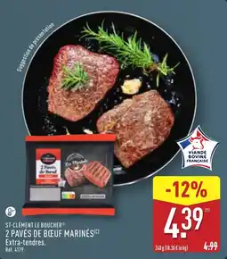 ALDI ST-CLÉMENT LE BOUCHER 2 PAVÉS DE BŒUF MARINÉS offre