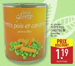 ALDI ALL SEASONS Petits pois et carottes offre