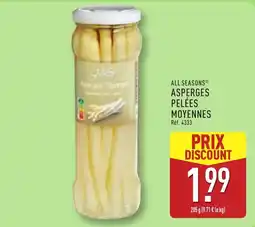 ALDI ALL SEASONS ASPERGES PELÉES MOYENNES offre