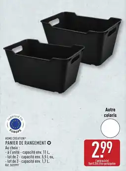 ALDI HOME CREATION PANIER DE RANGEMENT offre