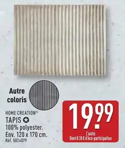 ALDI HOME CREATION TAPIS offre
