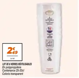 Netto LOT DE 6 VERRES RÉUTILISABLES offre