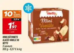 Netto Netto Minis Bâtonnets Glacés Vanille offre