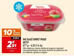Netto BAC GLACÉ SORBET FRAISE offre