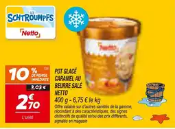 Netto Les Schtroumpfs Pot glacé caramel au beurre salé offre