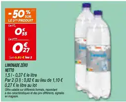 Netto LIMONADE ZÉRO NETTO offre
