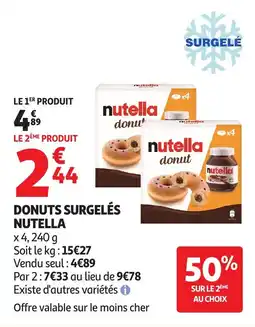 Auchan Nutella Donuts surgelés offre