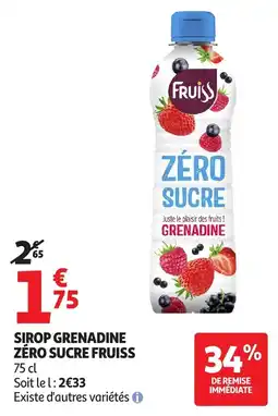 Auchan Fruiss Sirop Grenadine offre