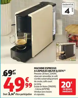 Auchan QILIVE MACHINE ESPRESSO A CAPSULES offre