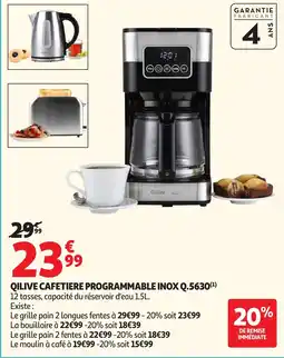 Auchan QILIVE Cafetiere programmable inox offre