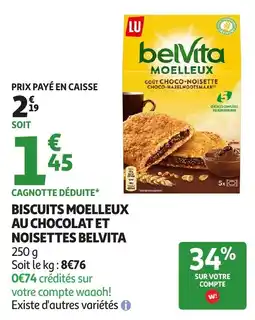 Auchan Belvita Biscuits moelleux offre