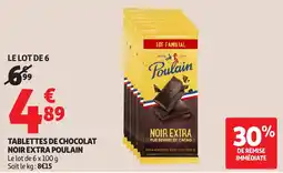 Auchan Poulain Tablettes de chocolat noir extra offre