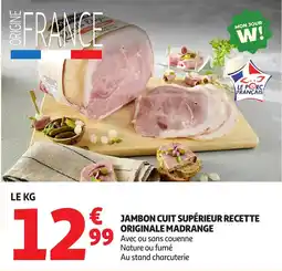 Auchan Jambon Cuit Supérieur Recette Madrange offre