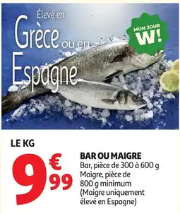 Auchan BAR OU MAIGRE offre