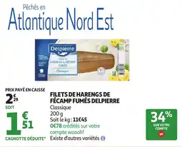 Auchan Delipierre Filets de Harengs de Fécamp Fumés offre