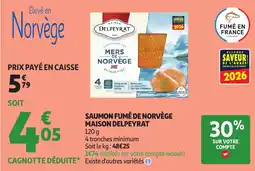 Auchan SAUMON FUMÉ DE NORVÈGE MAISON DELPEYRAT offre