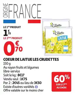 Auchan Les Crudettes Coeur de laitue offre