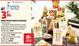Auchan Auchan MENU PAUSE SNACK offre