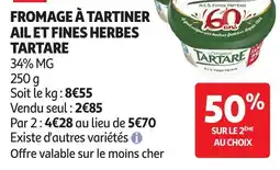 Auchan TARTARE Fromage à tartiner Ail et fines herbes offre
