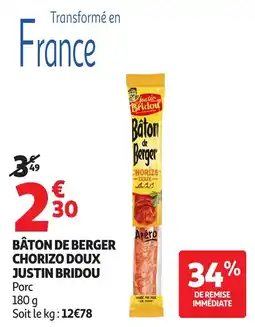 Auchan Justin Bridou Baton de Berger offre