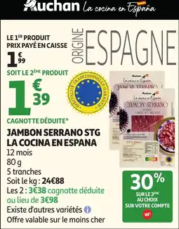 Auchan JAMBON SERRANO STG offre