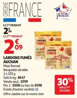 Auchan Auchan Lardons fumés offre