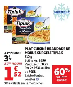 Auchan Tipiak Brandade de Morue offre