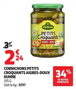 Auchan KUHNE CORNICHONS PETITS CROQUANTS AIGRES-DOUX offre
