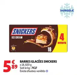 Auchan SNICKERS BARRES GLACÉES offre