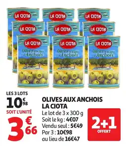 Auchan LA CIOTA Olives aux anchois offre